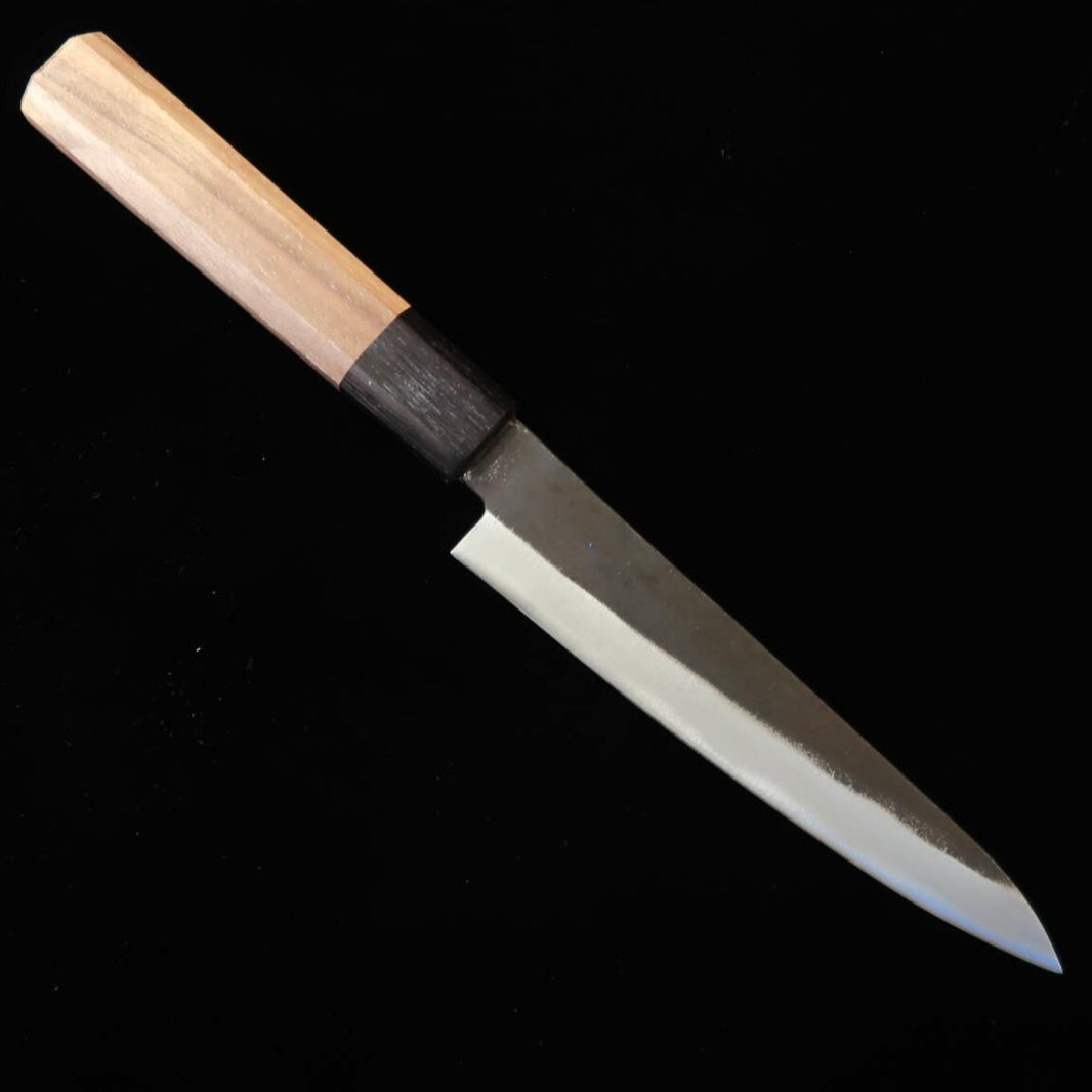 Miura Petty Knife, Blue Steel No. 1, Kurouchi, Walnut Octagonal Handle (150mm)