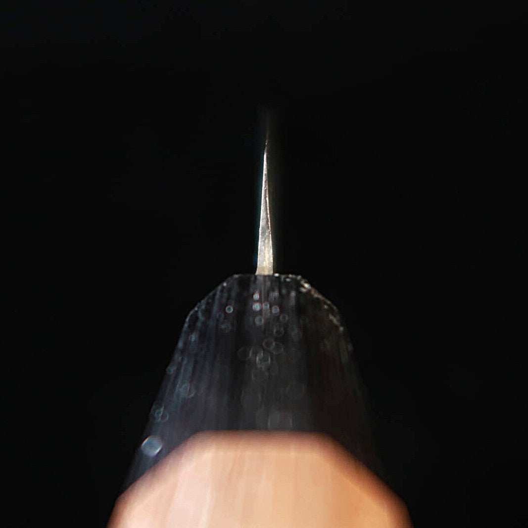 三浦MIURA ペティ 青紙一号 黒打 胡桃八角柄（150mm）