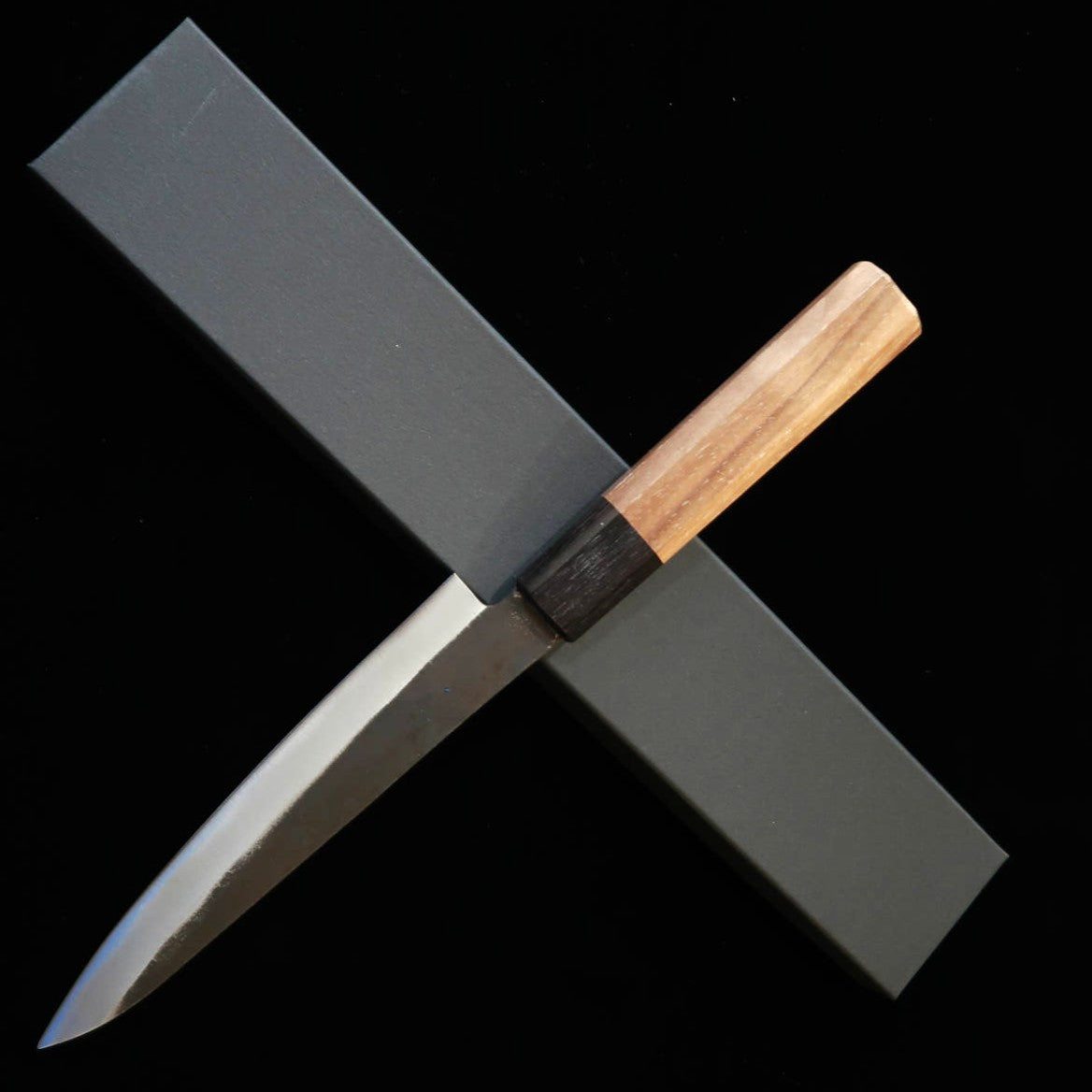 三浦MIURA ペティ 青紙一号 黒打 胡桃八角柄（150mm）