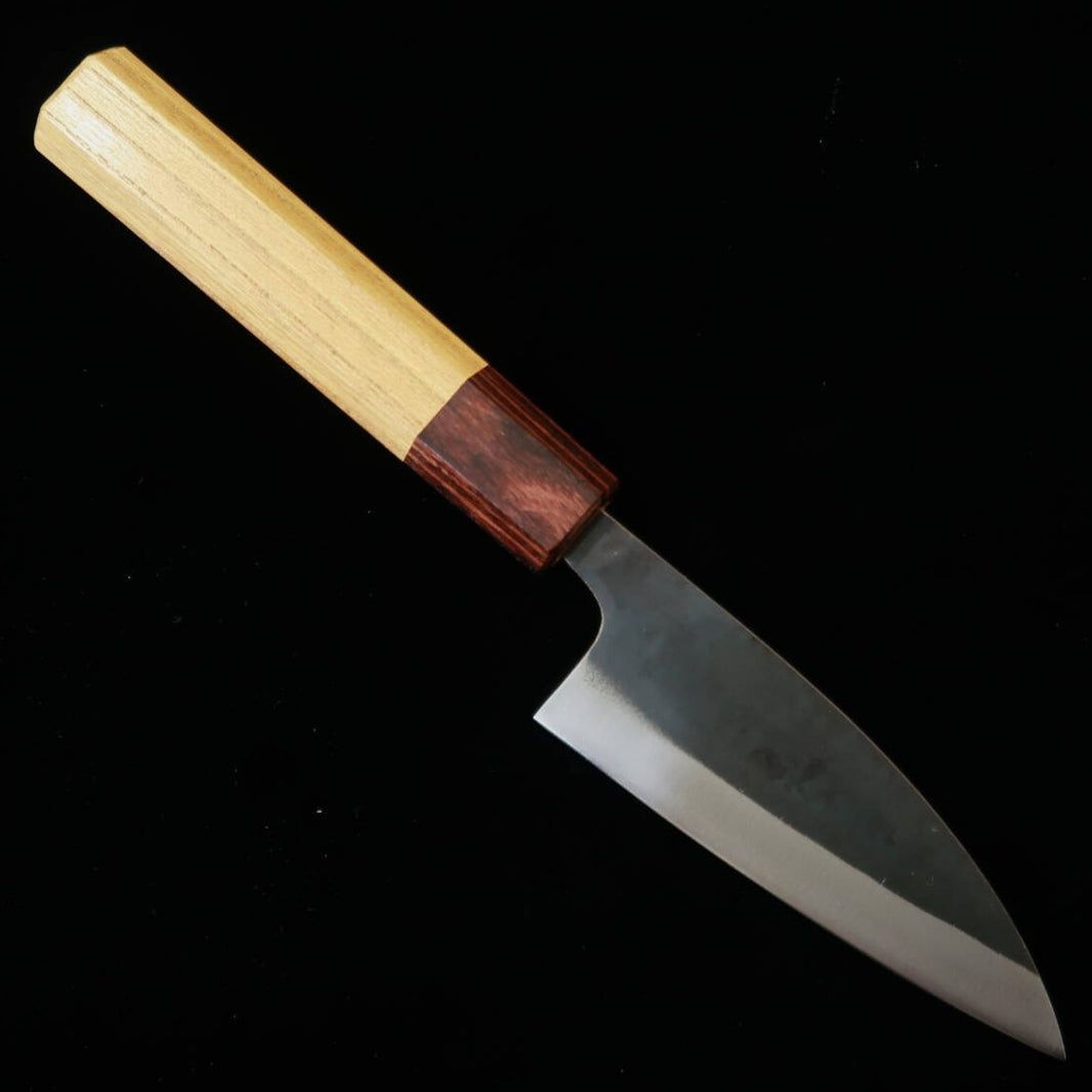 三浦MIURA アジ切 青紙一号 黒打 ステン割込 欅八角柄（105/145mm）