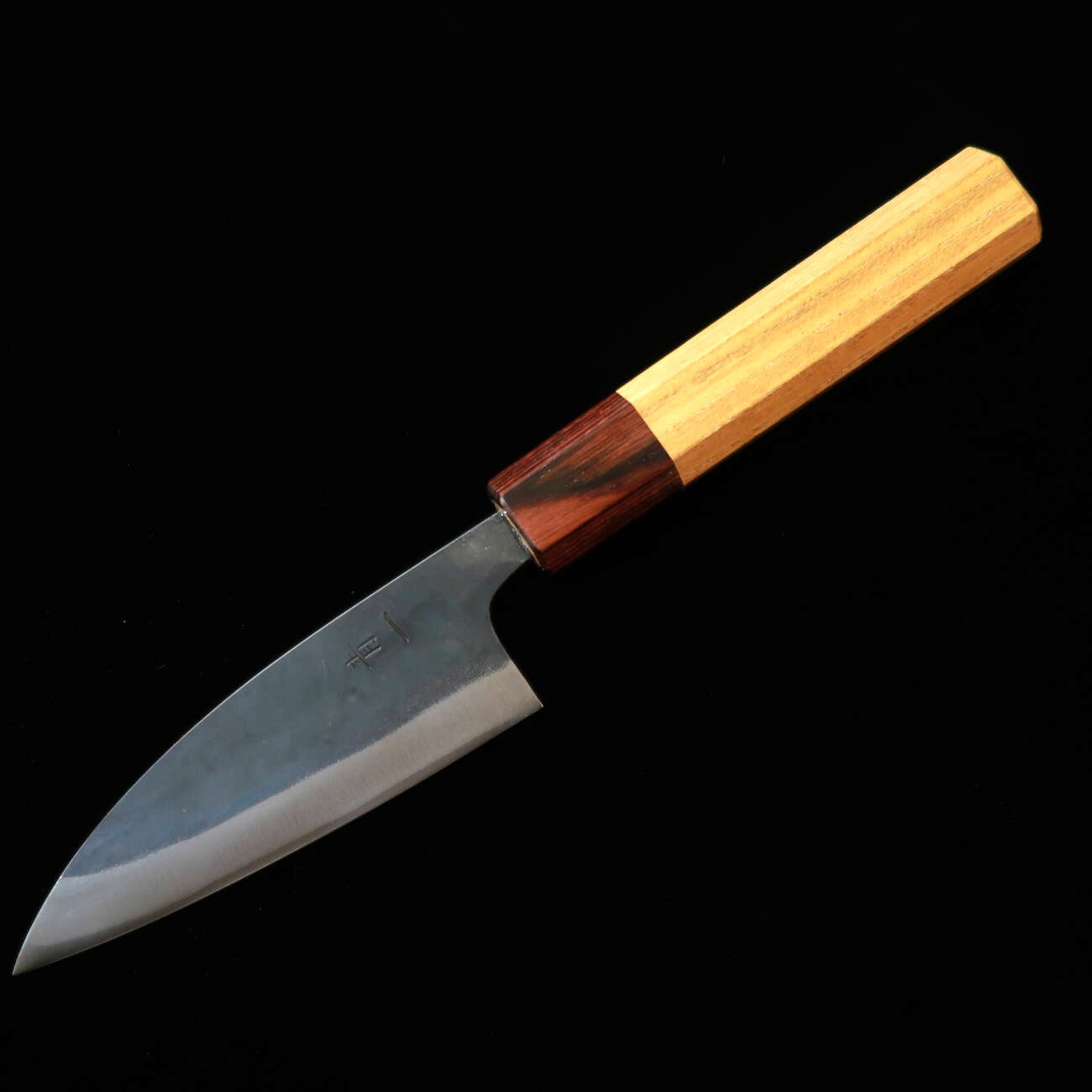 三浦MIURA アジ切 青紙一号 黒打 ステン割込 欅八角柄（105/145mm）