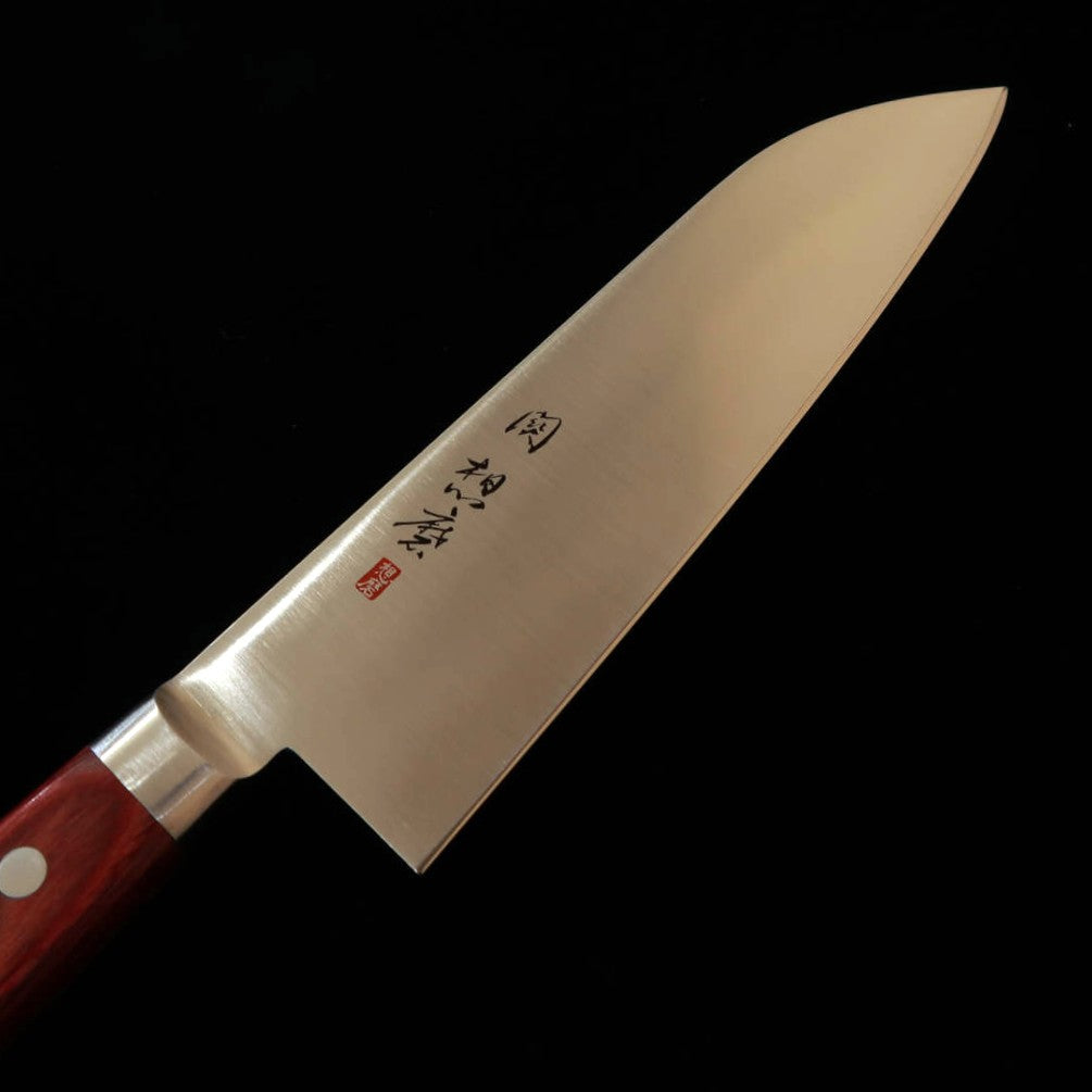 関 想磨 SEKI SOUMA 三徳 モリブデン鋼 赤合板柄 (180mm)