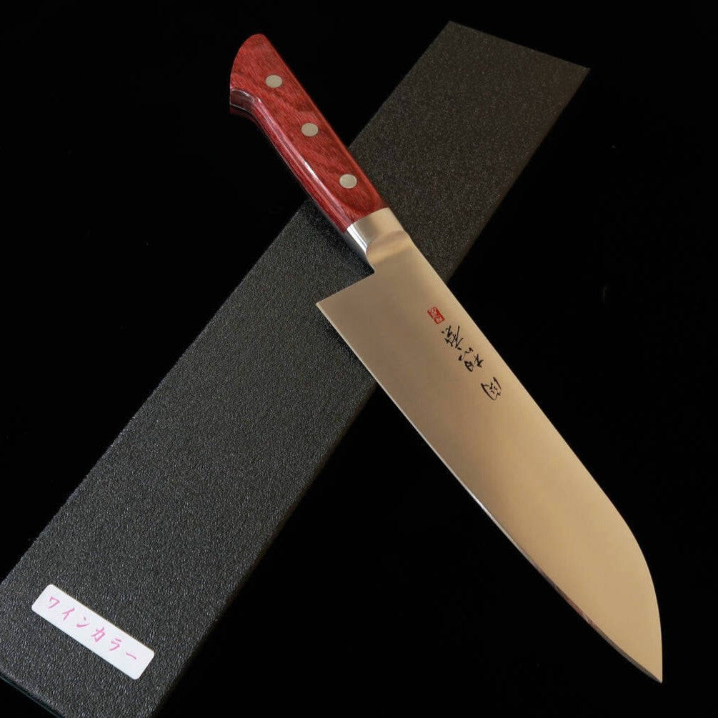 Seki Souma SEKI SOUMA Santoku Acero molibdeno Mango laminado rojo (180 mm)