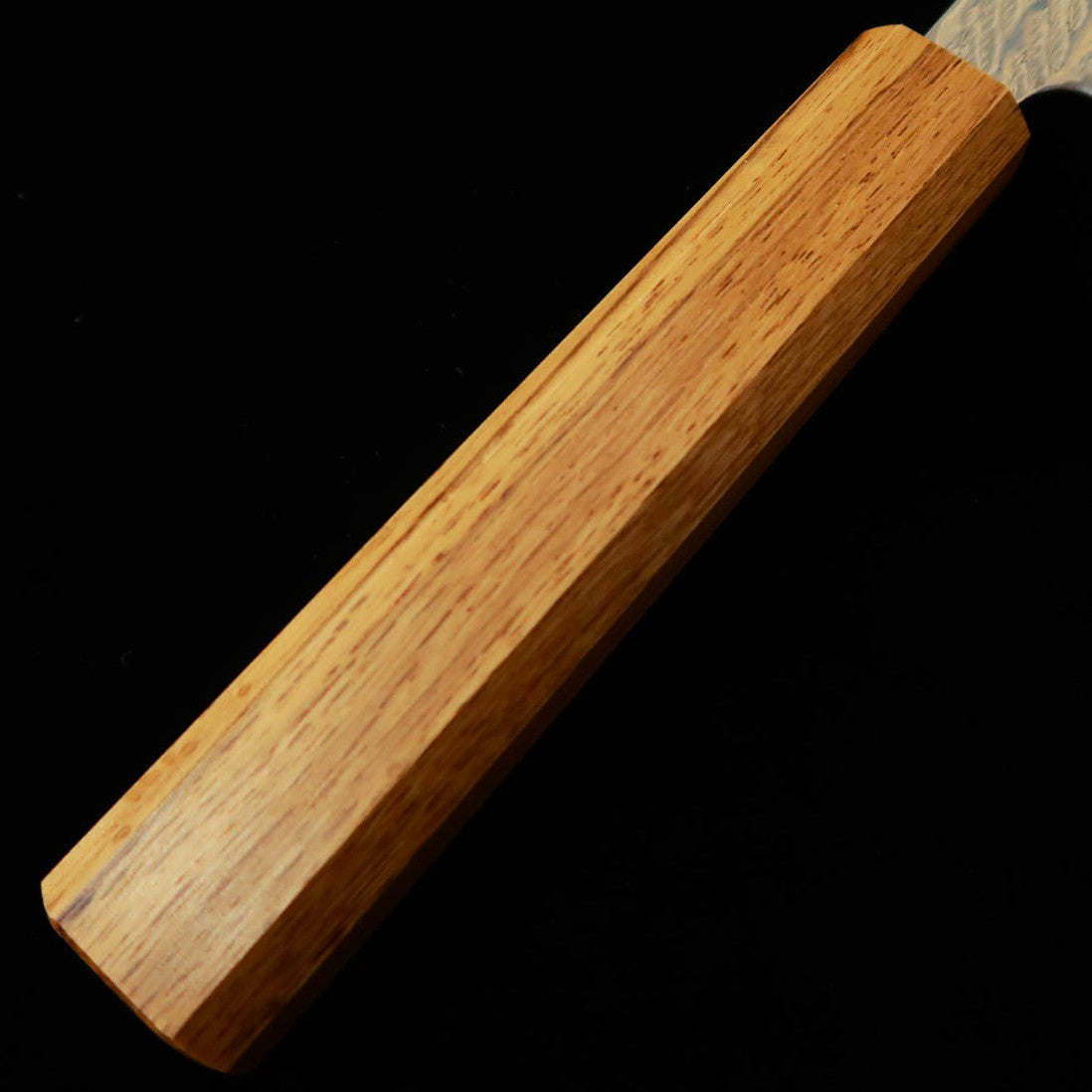 三浦MIURA 菜切 銀紙三号 縄目 ダマスカス 透明 樫八角柄（165mm）