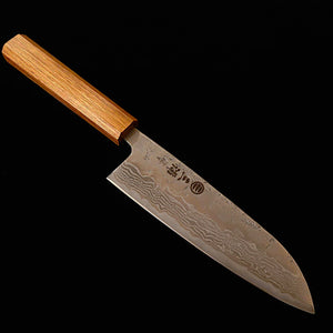 Miura Santoku Knife, Swedish Steel, Pear-Skin Finish, Octagonal Oak Handle (165mm)