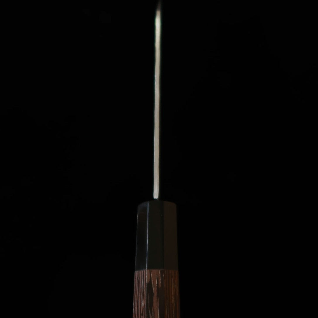 HATSUKOKORO Ginrei Kiritsuke Petty, Ginsan no. 3, Nashiji Finish with Wenge Handle (125mm)