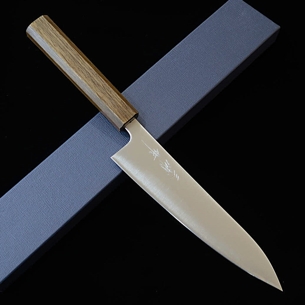 MIURA gyuto Aogami Super poli, manche octogonal en chêne vert noirci (180/240 mm)