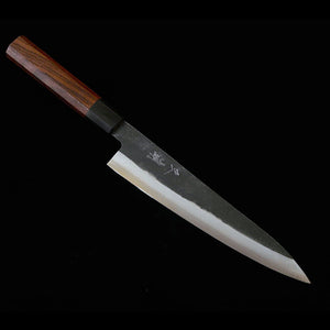 MIURA Gyuto, Super Blue Steel, Kurouchi Finish with Rosewood Octagonal Handle (210mm)