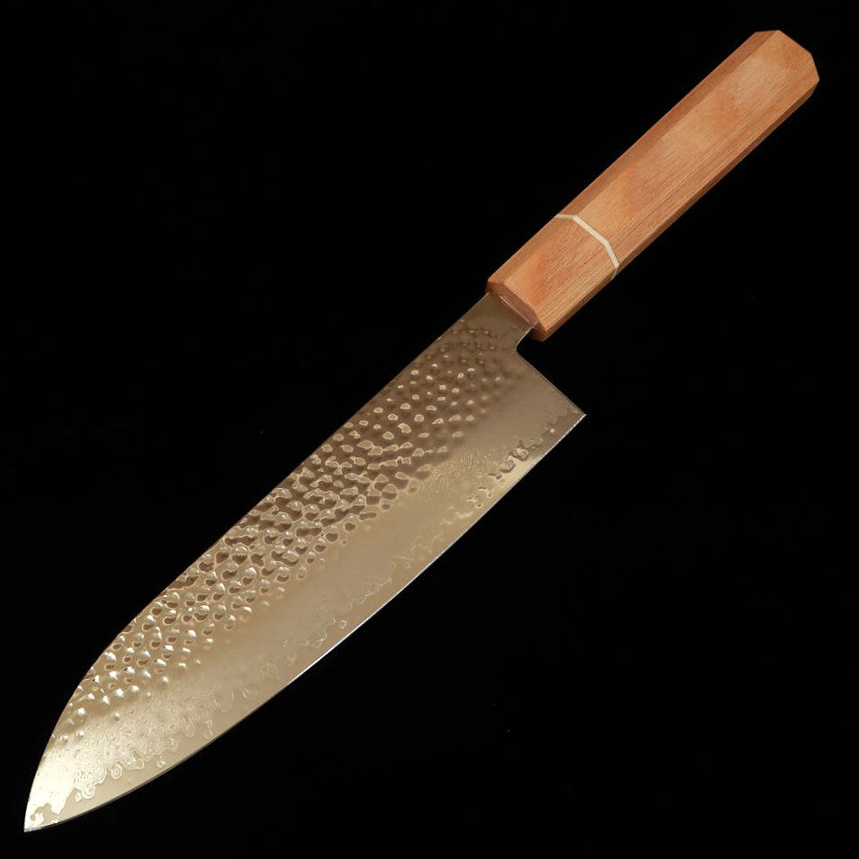V.ROAD  濃州正恒作 Nosyu Masamune 三徳 VG10 鎚目 33層ダマスカス 積層強化柄 白×白（180mm）