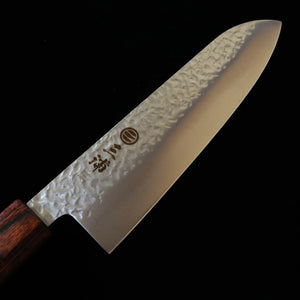MIURA santoku AUS8 martelado cabo de mogno 180 mm