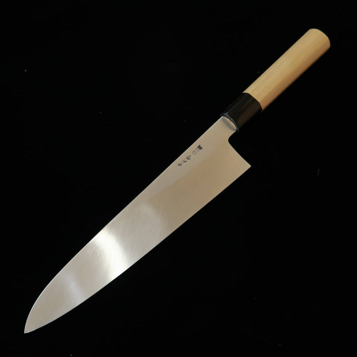 Miura Haï Miura Obidama gyuto à simple biseau acier blanc n°2 poli intégral manche octogonal en magnolia (210/240 mm)