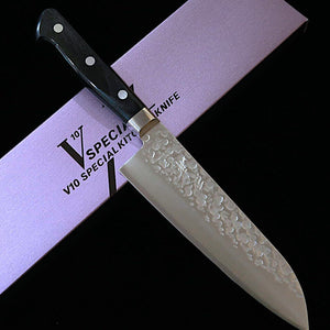 MIURA santoku VG10, martelé, manche en contreplaqué noir (170 mm)