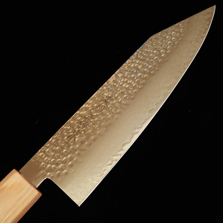 Couteau Kiritsuke Nosyu Masamune (par V.ROAD) – Acier VG10, Damas 33 couches martelé, manche en bois composite blanc (180 / 210 mm)