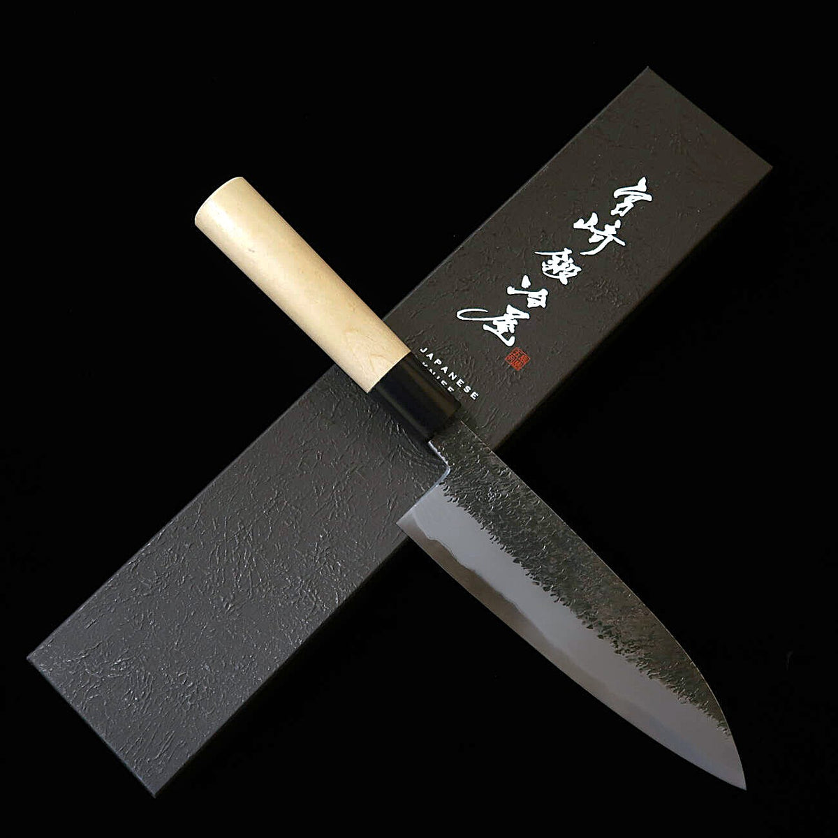 Miyazaki Kajiya MIYAZAKI KAJIYA Aogami #2 Multicamadas com Ferro Macio - Tsubaki - Gyuto Cabo de Magnólia em Formato de Castanha (200 mm)