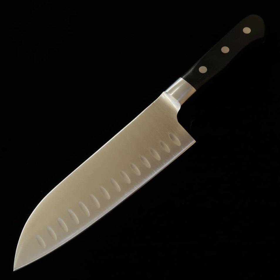 MIURA Molybdenum Steel Series Salmon Santoku, Dimpled Blade (180mm)