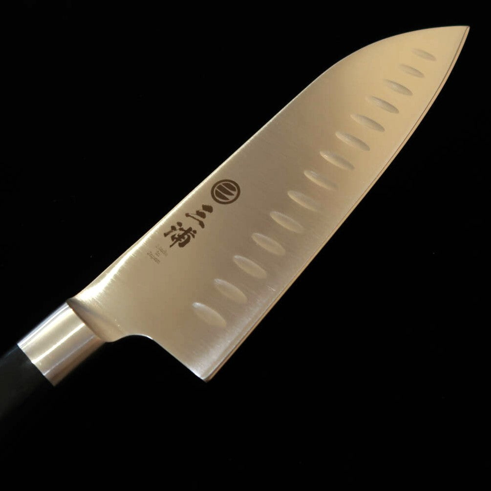 MIURA Molybdenum Steel Series Salmon Santoku, Dimpled Blade (180mm)