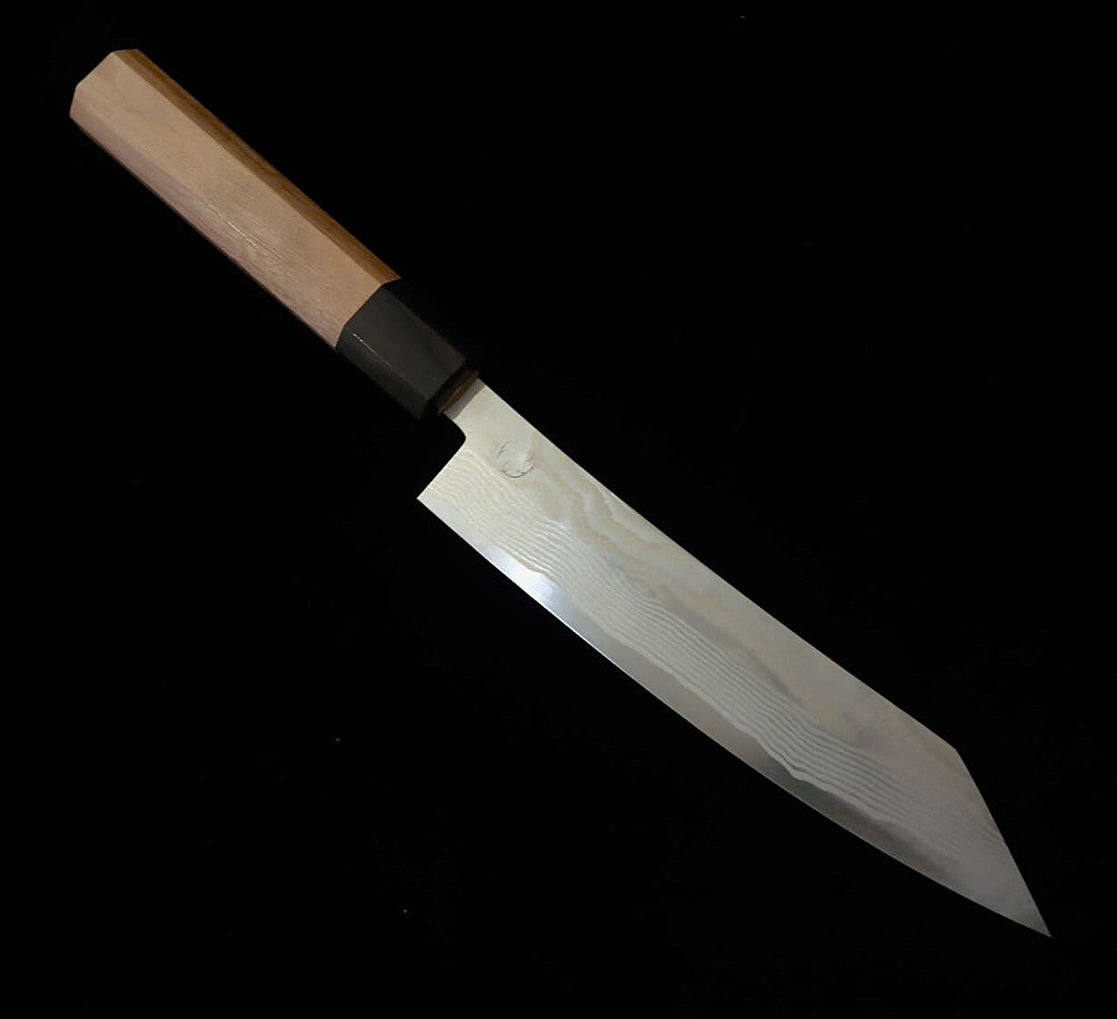 宮崎鍛冶屋  MIYAZAKI KAJIYA 銀紙三号 鎚目ダマスカス サブゼロ - 椿 - 切付ペティ - 胡桃八角柄（170mm）