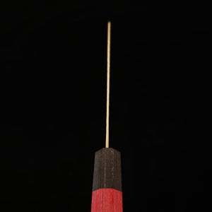 V.ROAD Nosyu Masatsune, gyuto VG10, acabado martillado, damasco de 33 capas, mango de laminado reforzado rojo × negro (210 mm)