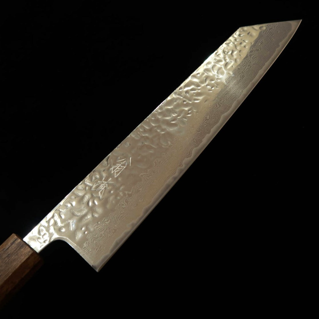 HADO Hado Okina-ryu AUS-10 Tsuchime espelhada Damasco cabo de carvalho preto K-tip Gyuto (240mm)