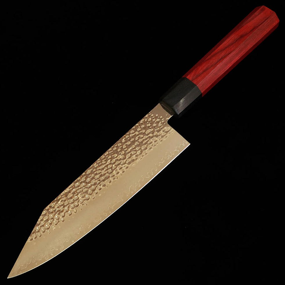 V.ROAD  濃州正恒作 Nosyu Masatsune 切付 VG10 鎚目 33層ダマスカス 積層強化柄 赤×黒（180mm）