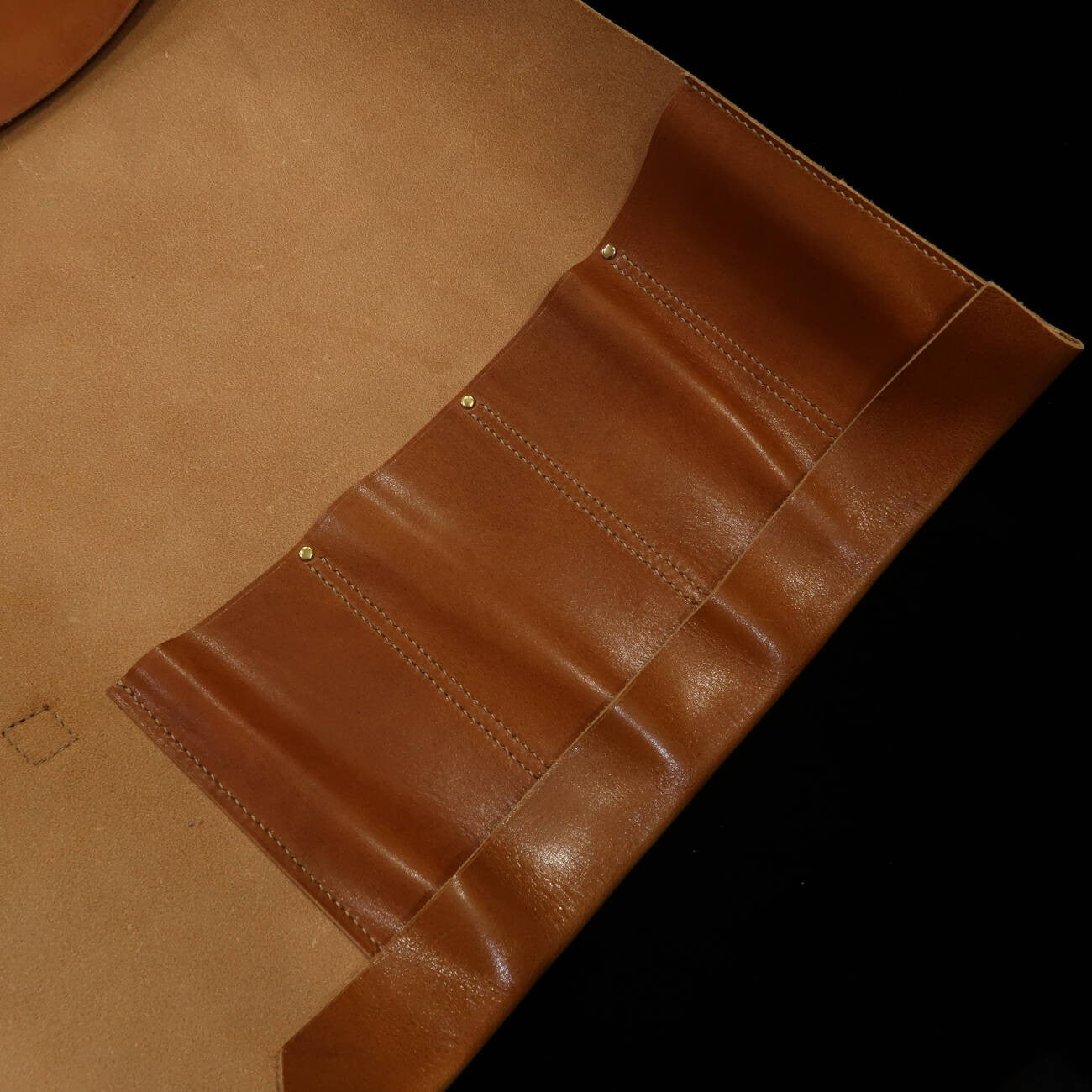 Leather Knife Roll Long Lasteing Leather 4 Colors 4P (Bordeaux/Brown/Navy/Black)