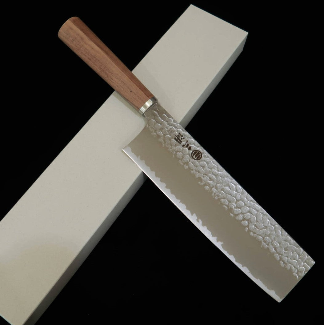 MIURA Nakiri, VG10, Tsuchime, Walnut Handle (180mm)