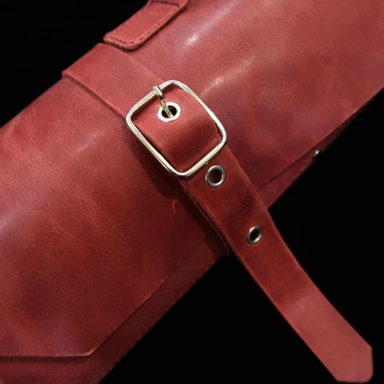 Leather Knife Roll Long Lasteing Leather 4 Colors 4P (Bordeaux/Brown/Navy/Black)