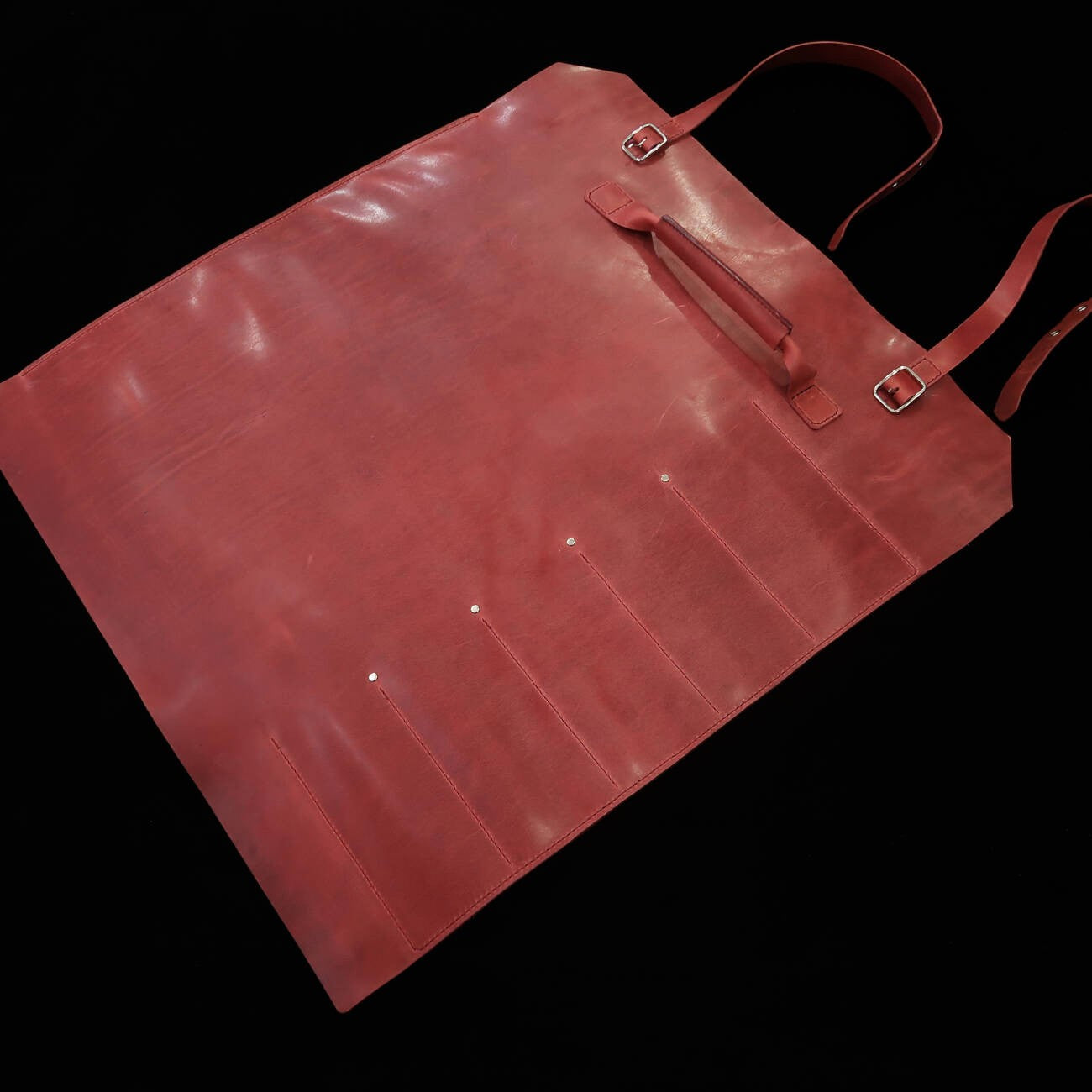Leather Knife Roll Long Lasteing Leather 4 Colors 4P (Bordeaux/Brown/Navy/Black)