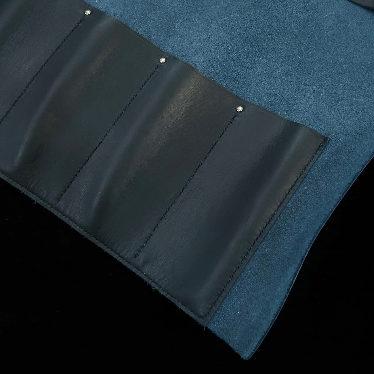 Leather Knife Roll Long Lasteing Leather 4 Colors 4P (Bordeaux/Brown/Navy/Black)
