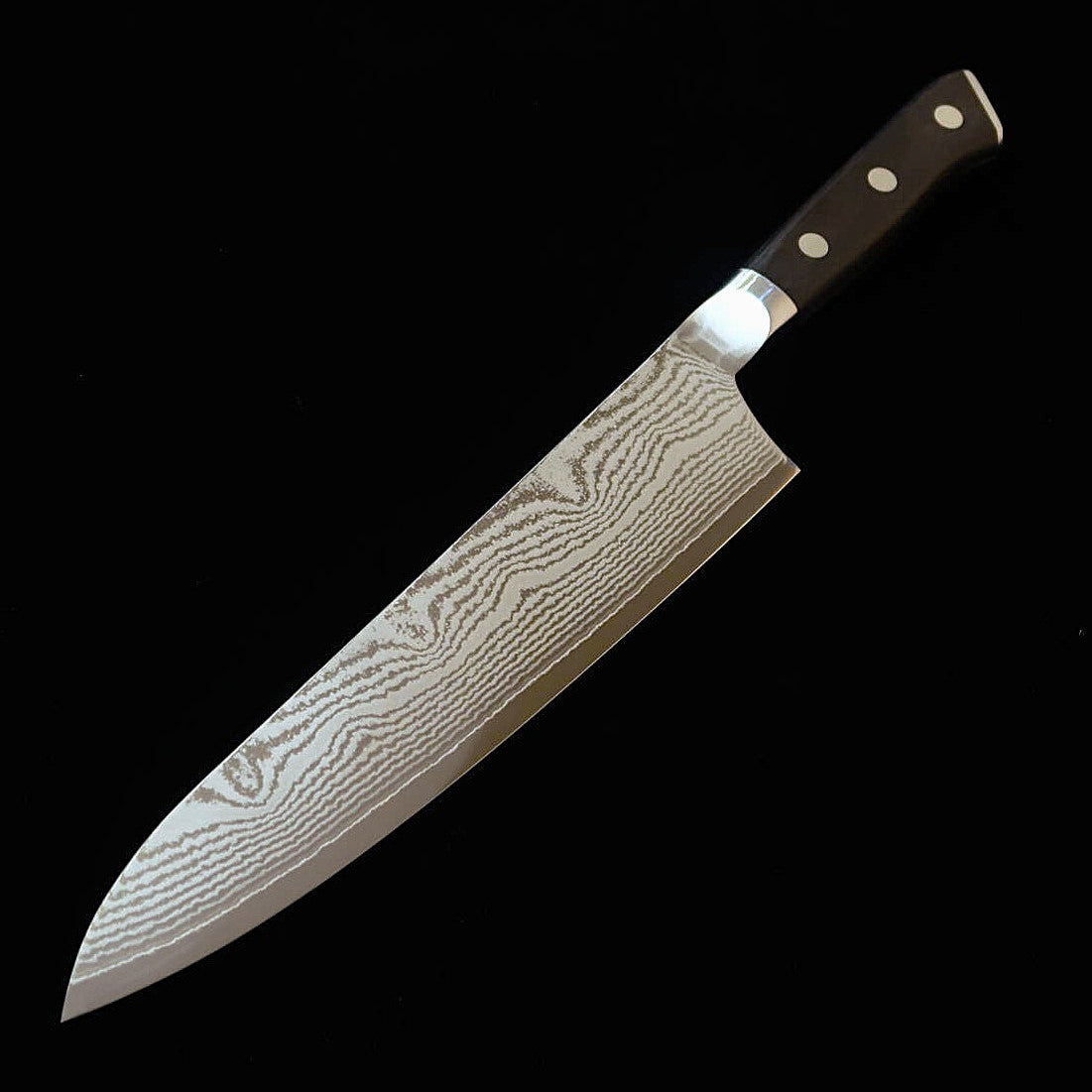 [New Standard] MCUSTA ZANMAI Classic 3 Damascus Gyuto, Black (180/210/240mm)