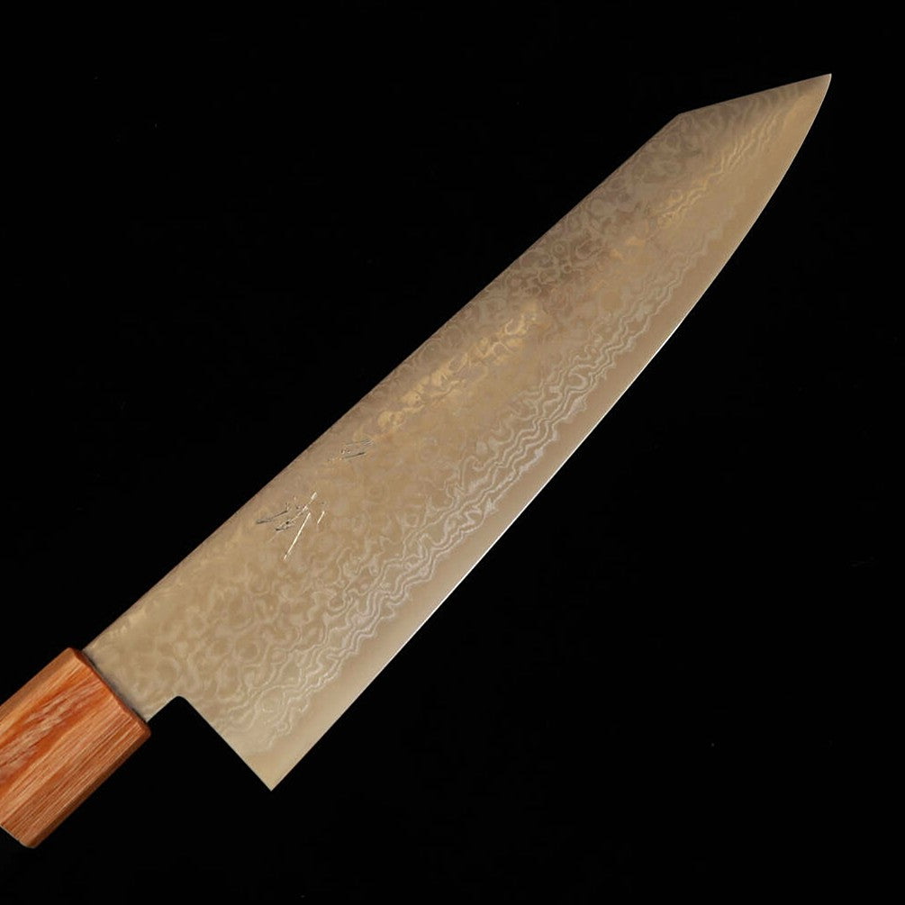 三浦MIURA 切付牛刀 ZDP189 ダマスカス ショット 合板八角柄（210mm）