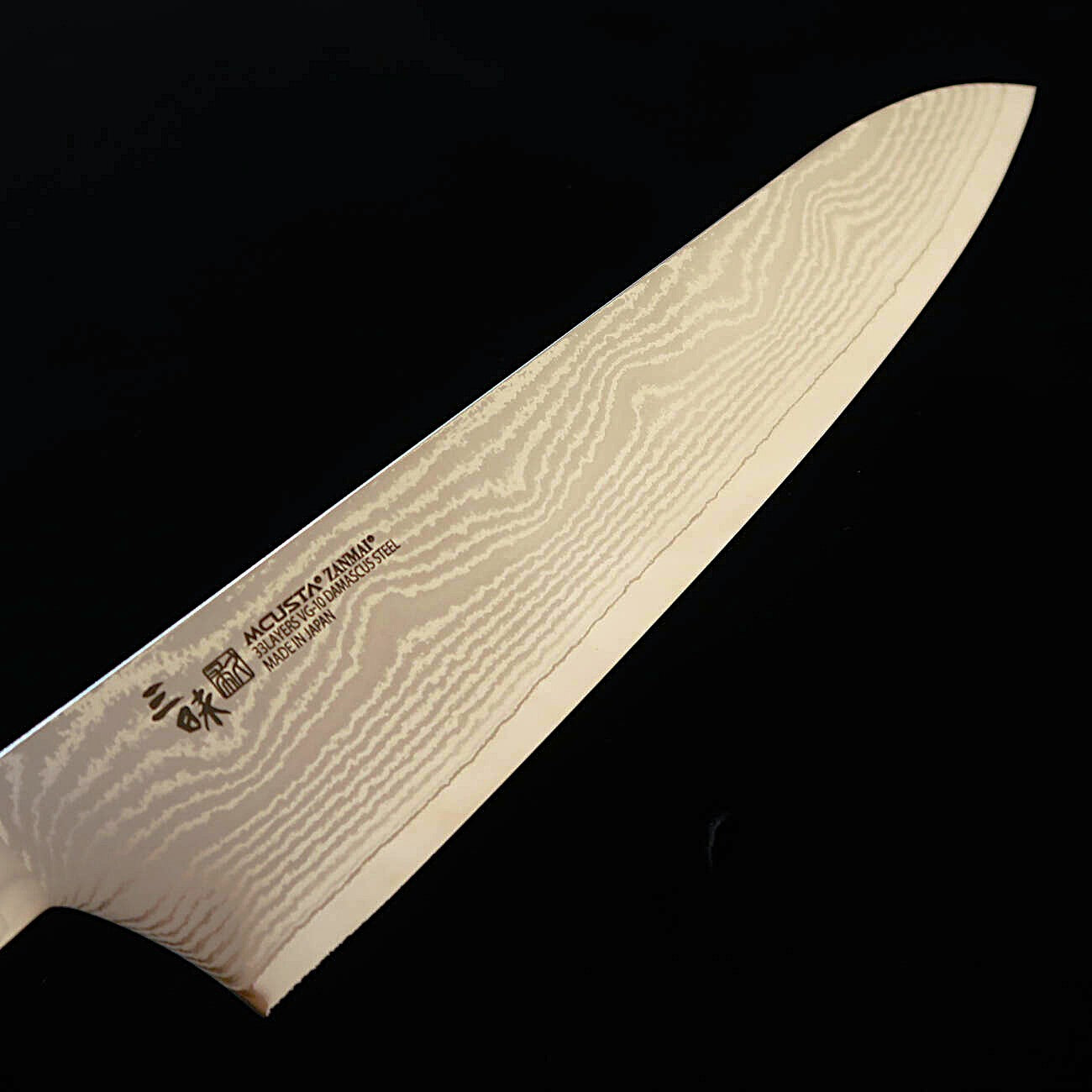 [New Standard] MCUSTA ZANMAI Classic 3 Damascus Gyuto, Black (180/210/240mm)
