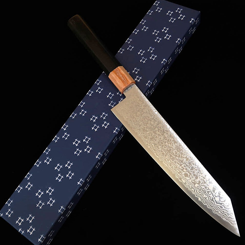 三浦MIURA 切付牛刀 ZDP189 ダマスカス ショット 合板八角柄（210mm）