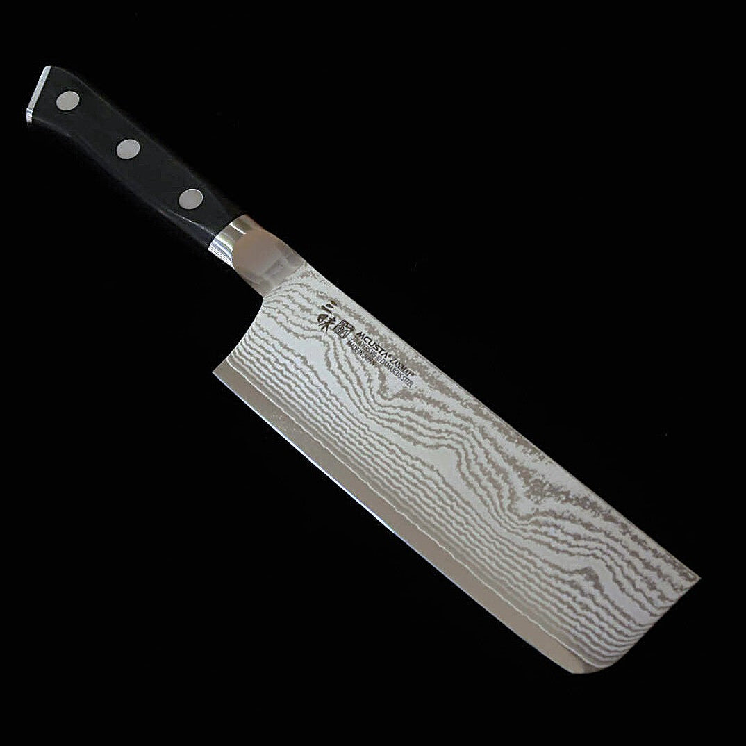 【新定番】三昧MCUSTA ZANMAI クラシック3ダマスカス　菜切 黒　(165mm)