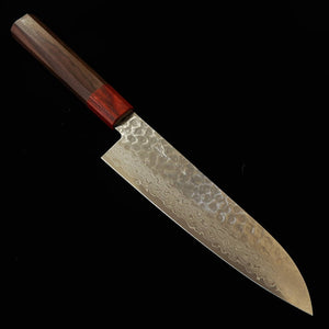 MIURA Santoku, AUS10, Tsuchime Damascus with Rosewood Handle (185mm)