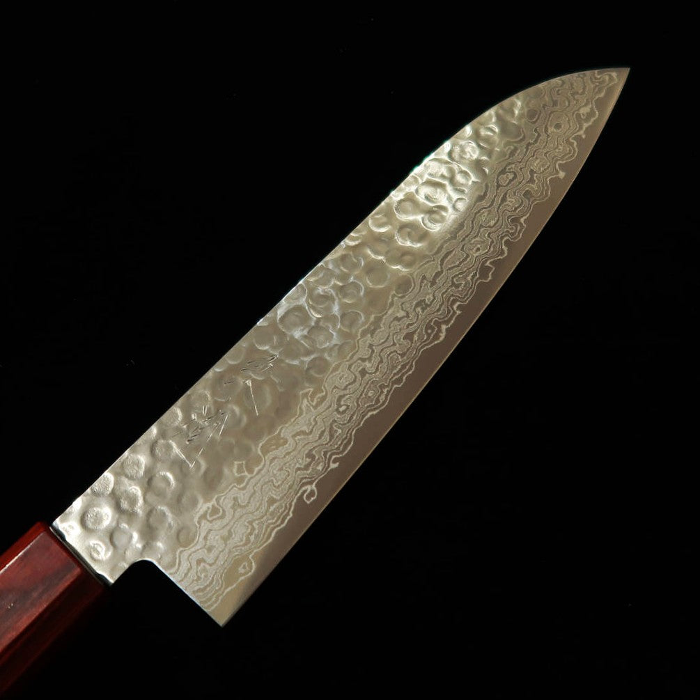 三浦MIURA 三徳 AUS10 鎚目 ダマスカス 紫檀柄（185mm）