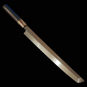 SUISIN Miwa Ikeda Aogami No.2 Takohiki Ponta Arredondada Forjada Cabo Octogonal em Ébano com Bainha de Magnólia (270mm)