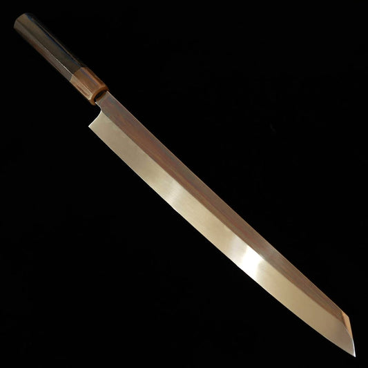 酔心 SUISIN 池田美和作 白紙二号 剣型柳刃 水本焼  黒檀八角柄 朴鞘（300ｍｍ）