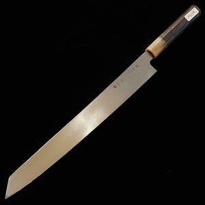 Suisin SUISIN por Miwa Ikeda, Aço Shirogami #2, Yanagiba tipo espada, forja integral, cabo octogonal em ébano, bainha de magnólia (300mm)