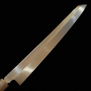 Suisin SUISIN por Miwa Ikeda, Aço Shirogami #2, Yanagiba tipo espada, forja integral, cabo octogonal em ébano, bainha de magnólia (300mm)