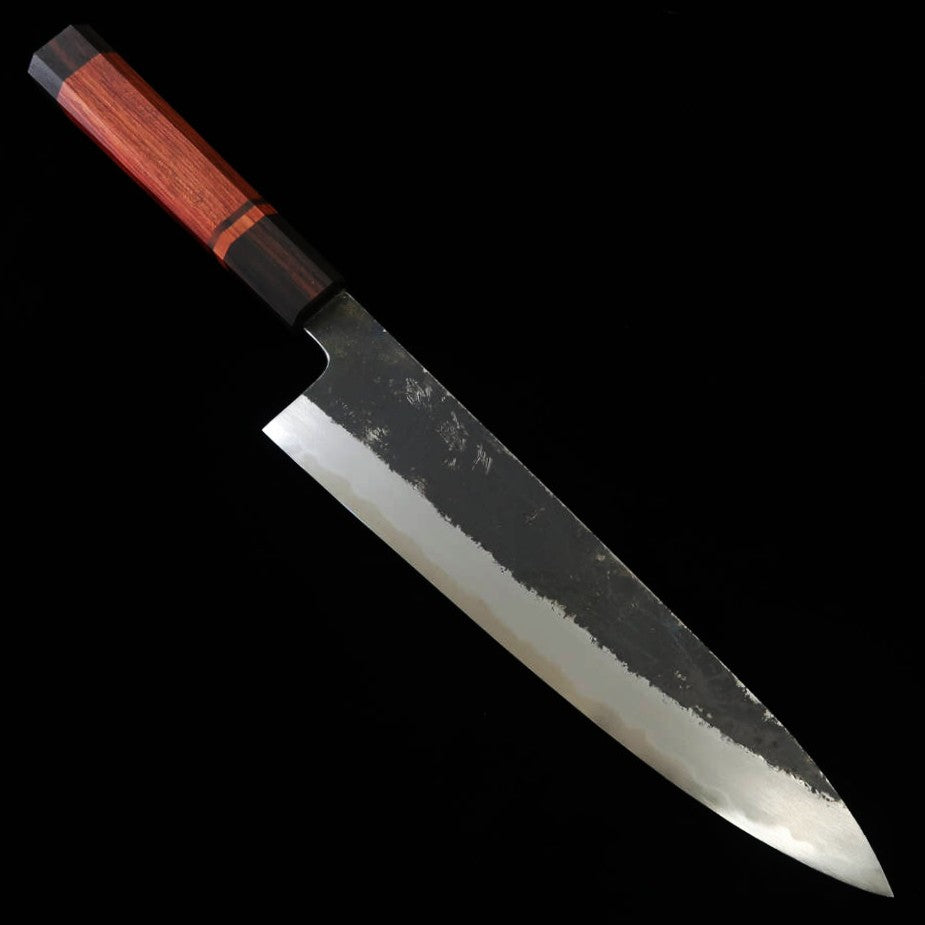 Gyuto MIURA Itadaki Shirogami No. 2 Black Finish Bubinga Handle (240mm)