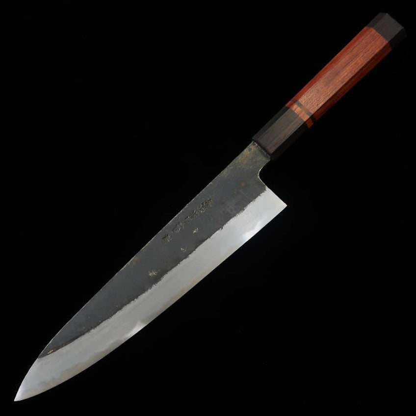 MIURA Itadaki Gyuto acier blanc n°2, finition kuro-uchi, manche bubinga (240 mm)