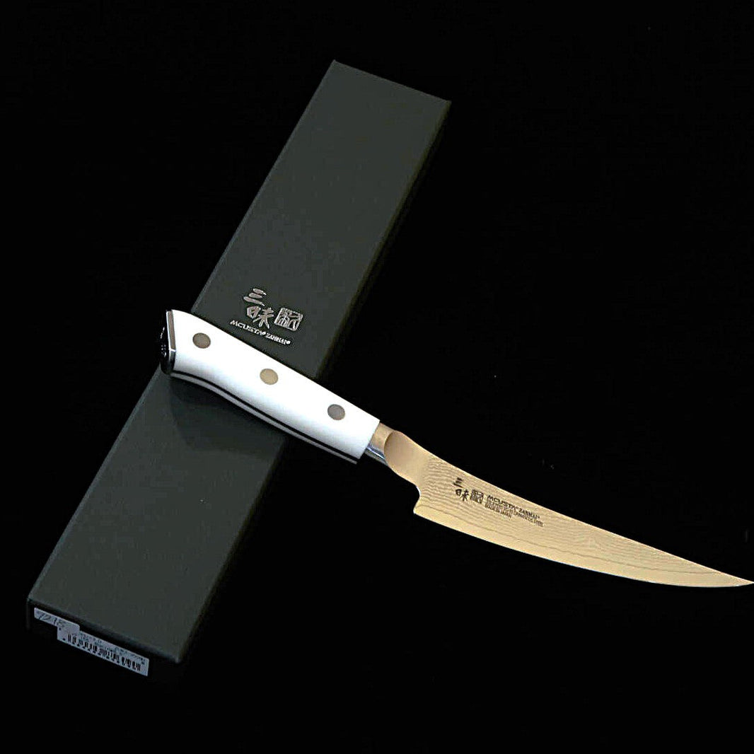 [Nouvelle référence] MCUSTA ZANMAI Classic 3 Damas – couteau à désosser, manche Corian (165 mm)
