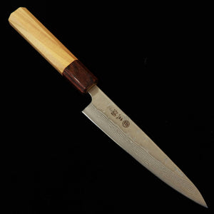 MIURA Petty, Swedish Steel, Nashiji Damascus with Keyaki Octagonal Handle (135mm)