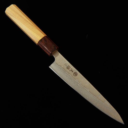 三浦MIURA ペティ スウェーデン鋼 梨地 ダマスカス 欅八角柄（135mm）