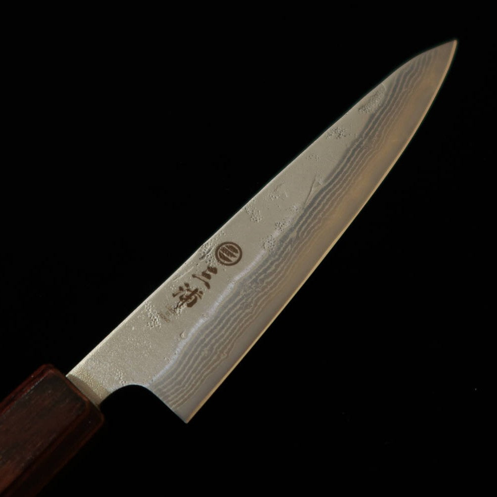 三浦MIURA ペティ スウェーデン鋼 梨地 ダマスカス 欅八角柄（135mm）