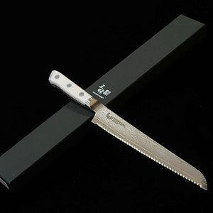 [New Standard] ZANMAI Classic 3 Damascus Bread Knife, Corian (230mm)