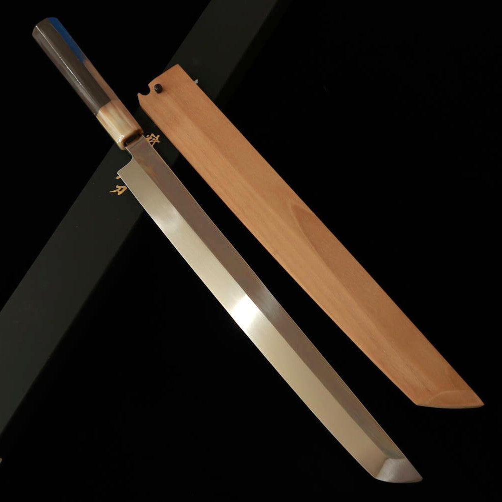 酔心 SUISIN 池田美和作 白紙三号 先丸蛸引 本焼  黒檀八角柄 朴鞘（300ｍｍ）