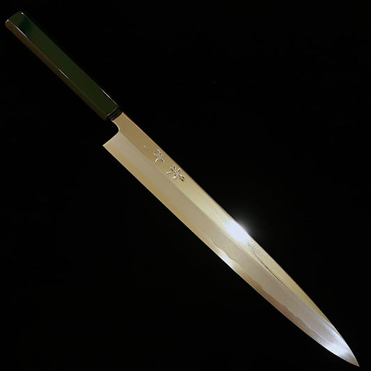 Yanagiba KAGEKIYO Shirogami No. 1 Cabo com Laca na cor Verde (270/300mm)