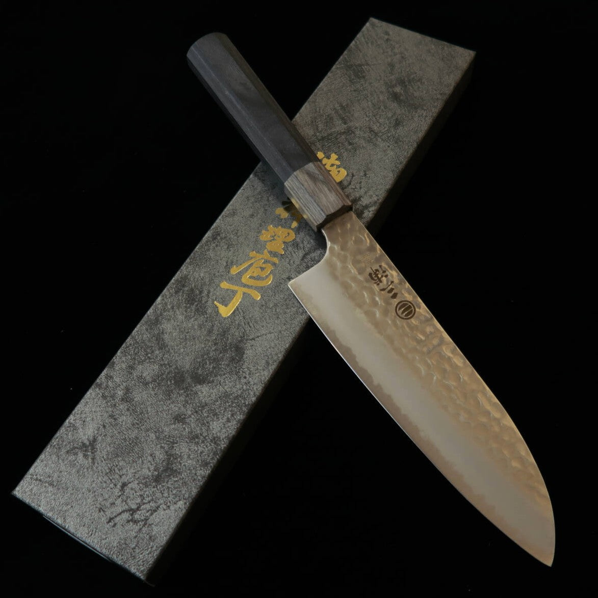 三浦MIURA 三徳 HAP40 鎚目 グレー合板八角柄（165mm）